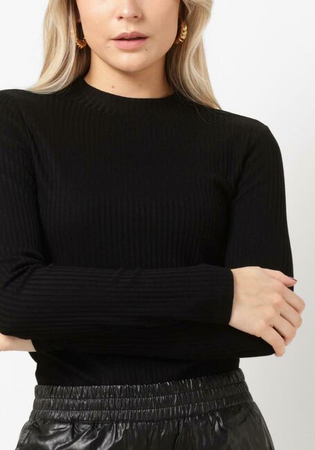ALIX THE LABEL Haut LADIES KNITTED RIB TURTLE NECK TOP en noir - large