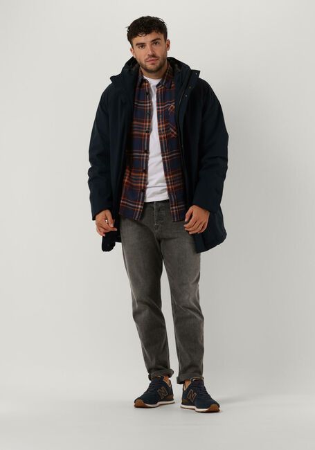 Blauwe CAST IRON Casual overhemd LONG SLEEVE SHIRT BRUSHED TWILL CHECK REGULAR FIT - large