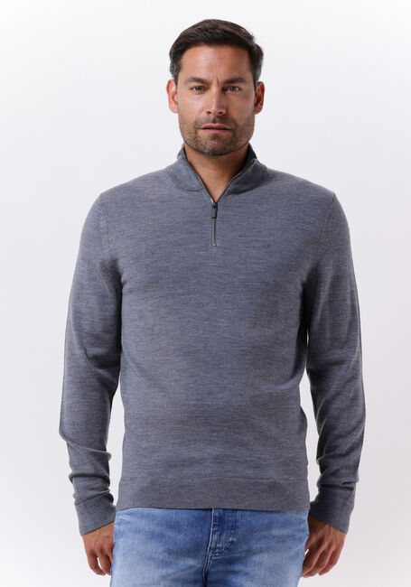 Grijze CALVIN KLEIN Trui MERINO QUARTER ZIP - large