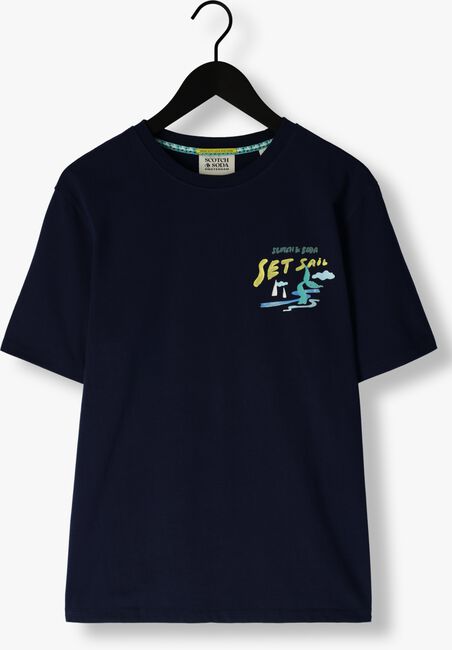 SCOTCH & SODA T-shirt FRONT BACK SAILOR ARTWORK T-SHIRT Bleu foncé - large