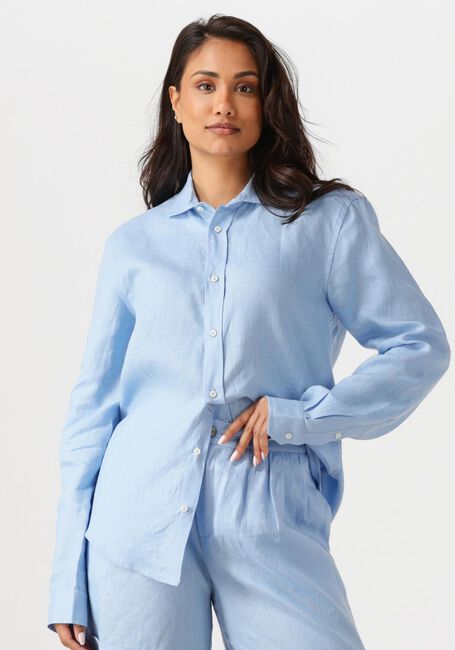 Lichtblauwe RESORT FINEST  SHIRT 100% LINEN - large