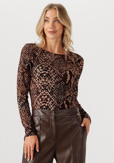 ROUGE EDIT Haut ROUSARI LS O NECK TOP en marron - large