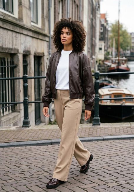 STUDIO ANNELOES Jack MAYTE FAUX LEATHER BOMBER en marron - large