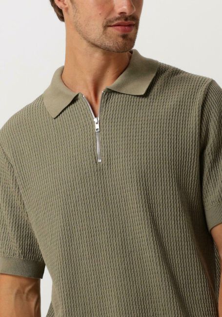 Groene FORÉT Polo MOMENT HALF ZIP KNIT - large