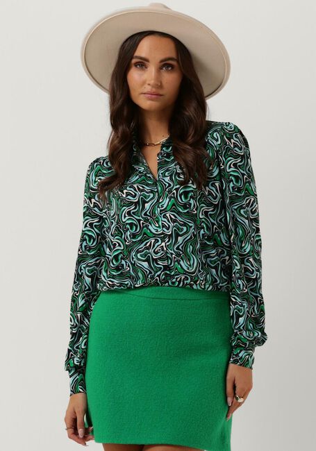Blauwe VANILIA  LIQUID BLOUSE - large