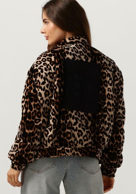 Zwarte ALIX THE LABEL Jack LADIES WOVEN ANIMAL BOMBER - large