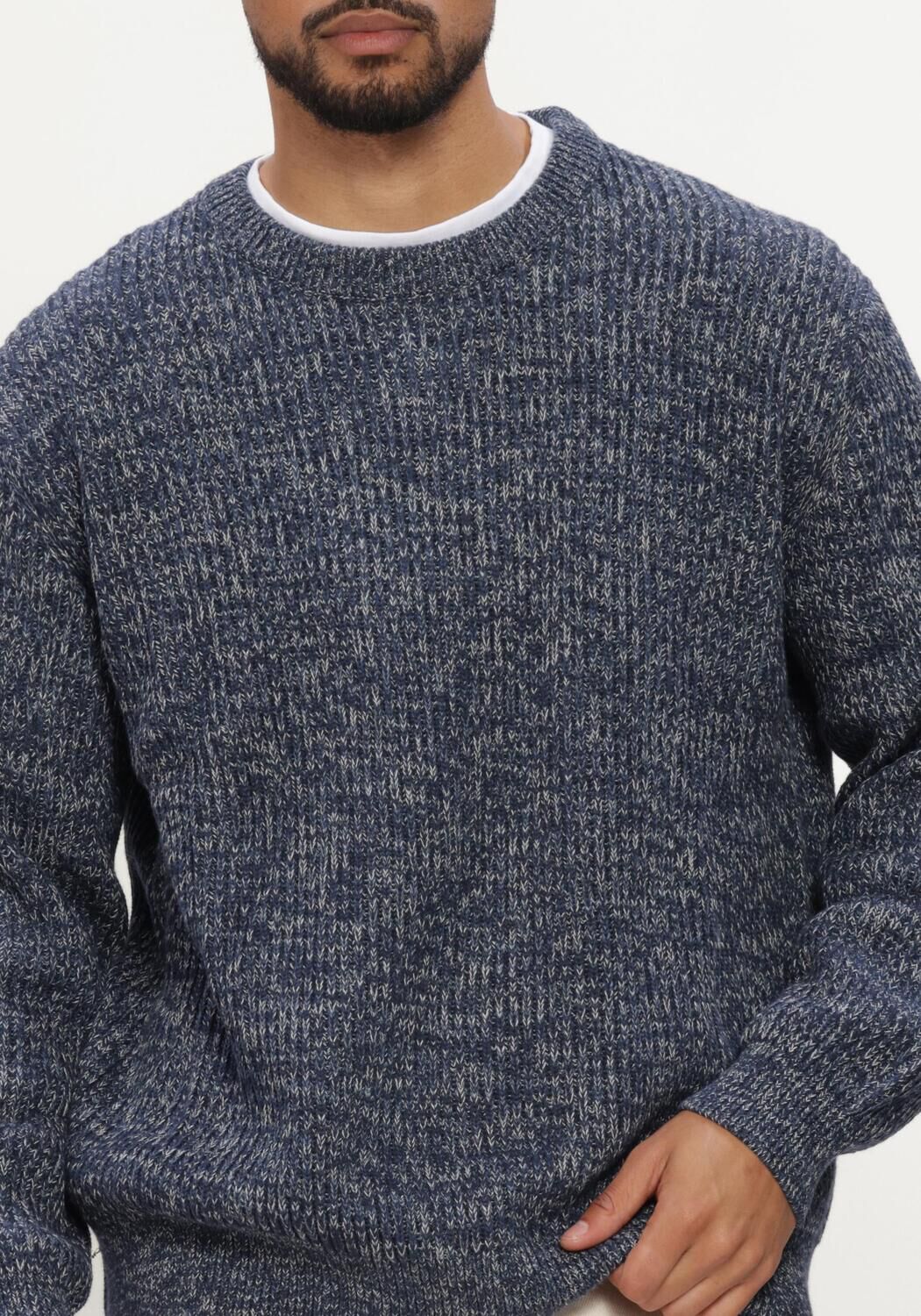 SELECTED MEN Pull SLMTILUM LS KNIT CREW NECK en bleu - large