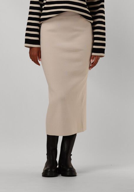 OBJECT Jupe midi OBJREYNARD HW KNIT SKIRT en beige - large