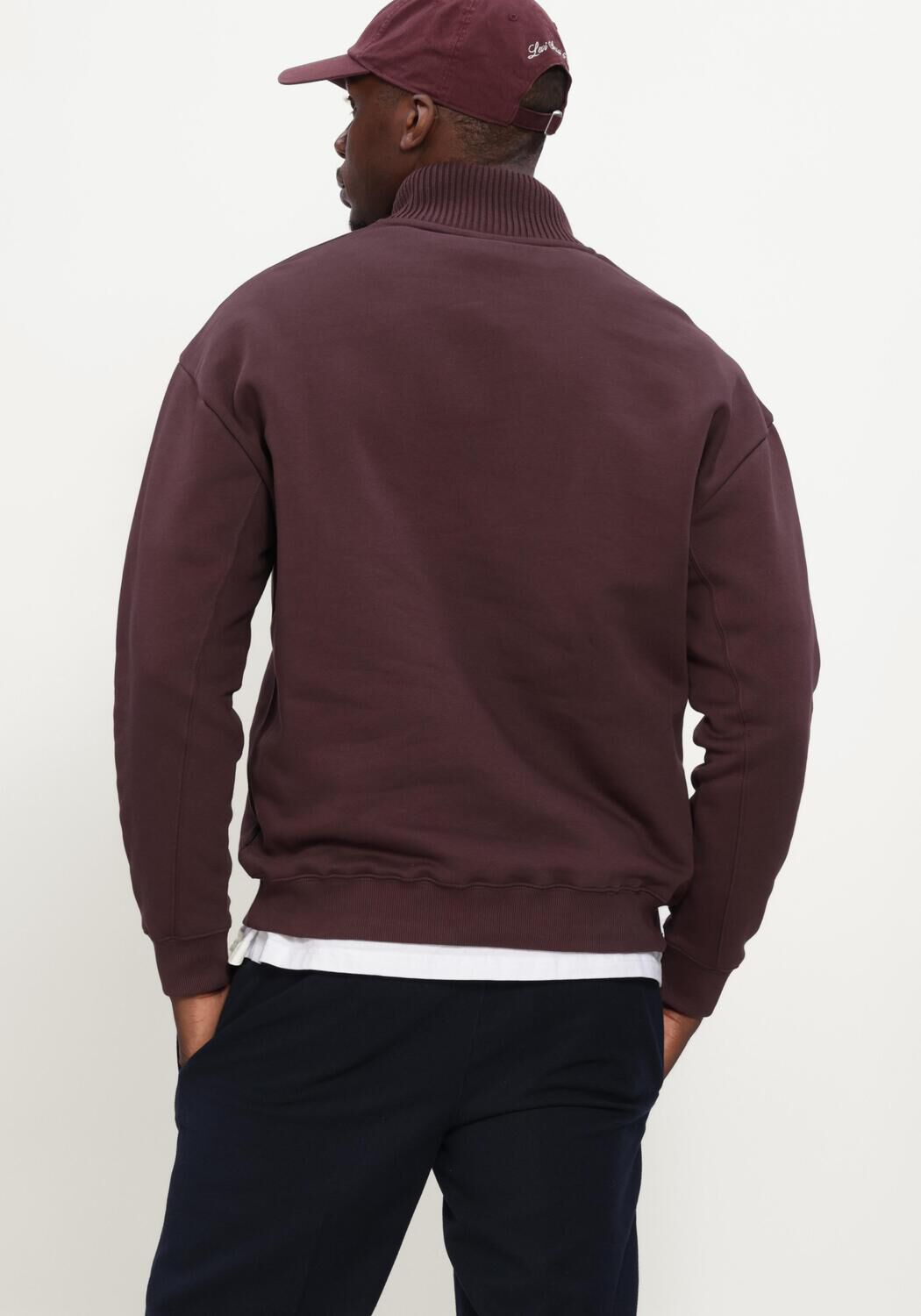 GENTI Chandail HALF ZIP SWEAT Bordeaux - large