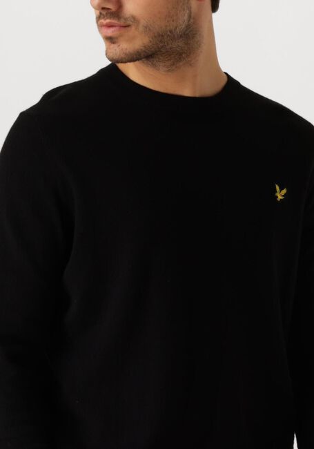 Zwarte LYLE & SCOTT Trui COTTON MERINO CREW NECK JUMPER - large