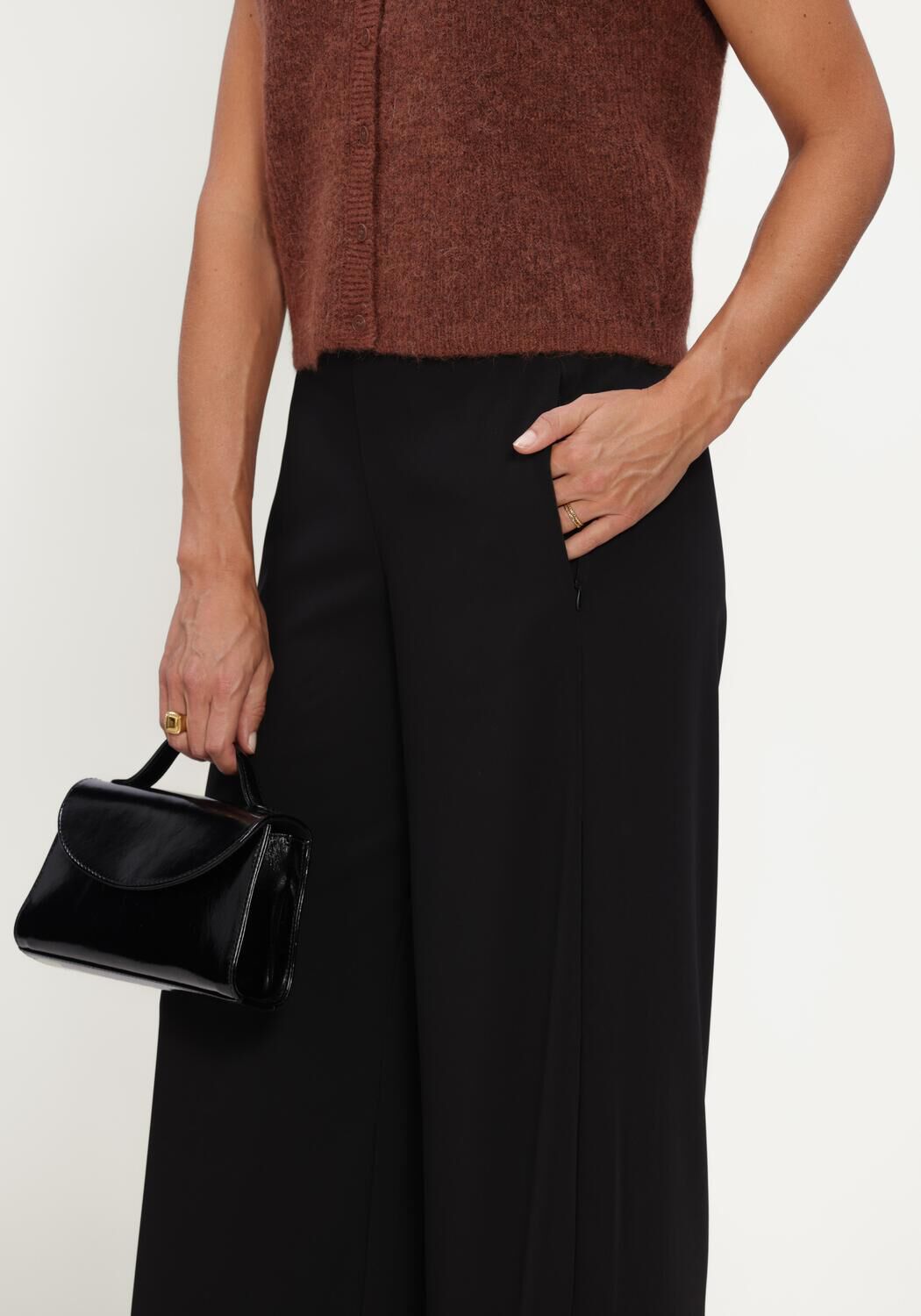 Zwarte MAC Culottes 0231L FLOATING CREPE - large
