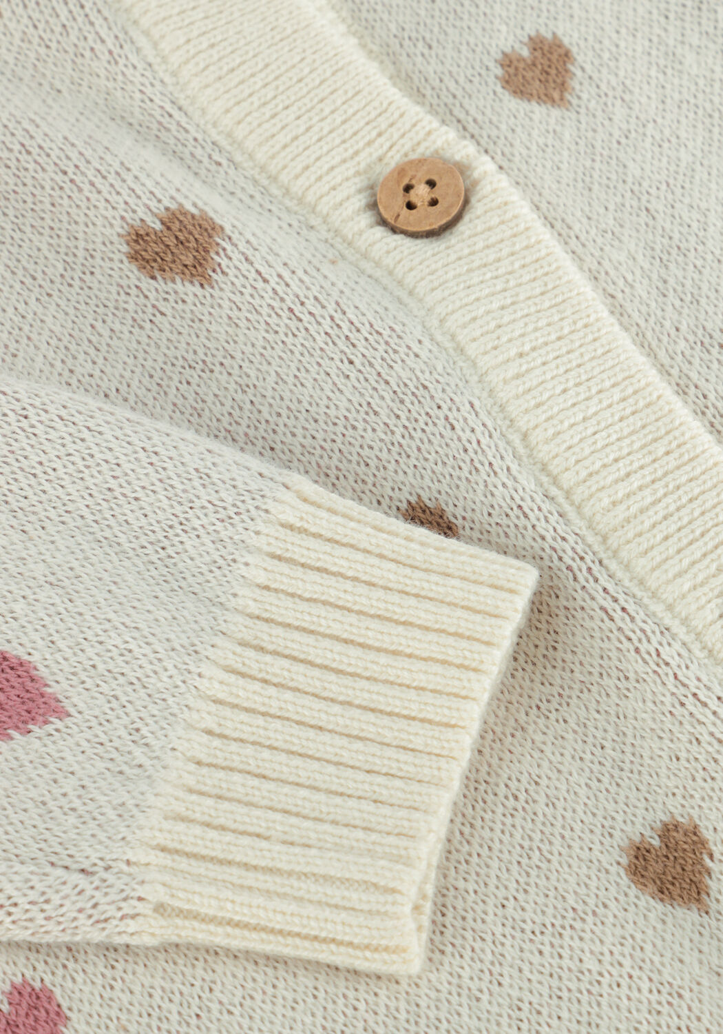 LIL' ATELIER Gilet NBFSARAN LS KNIT CARD HEART LIL Cr&egrave;me - large