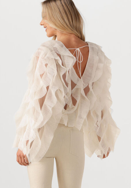 Ecru DANTE6  PHORA TULLE RUFFLED TOP - large