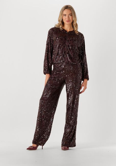 CO'COUTURE Pantalon large SOPHIECC SEQUIN LL PANT en marron - large