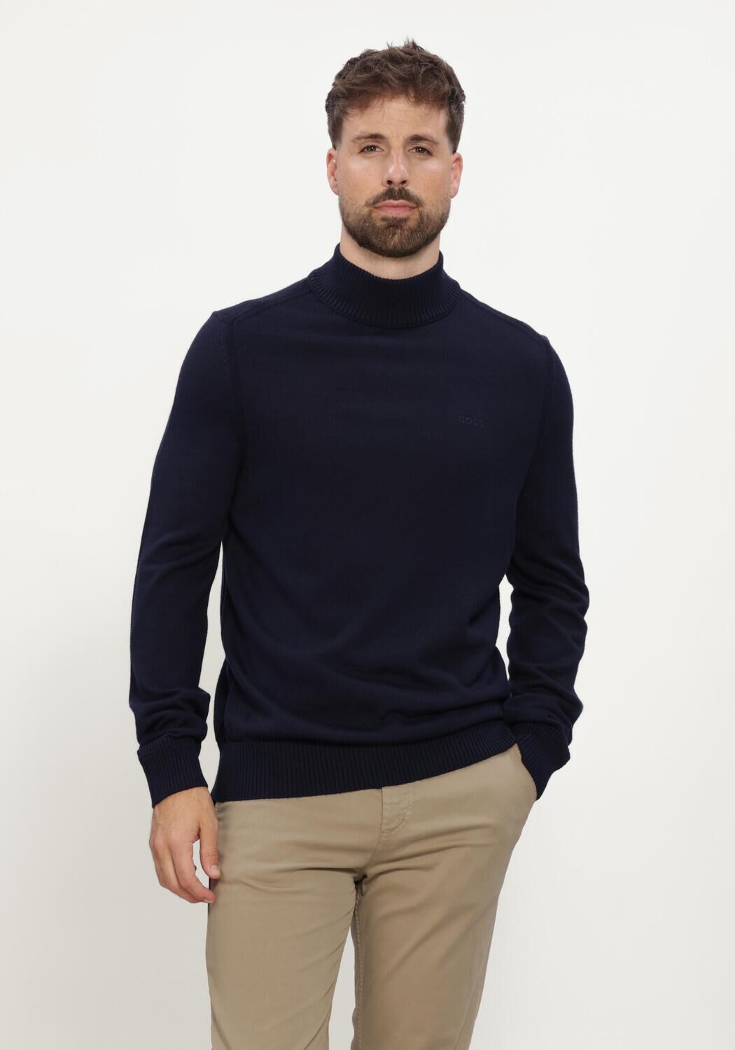 BOSS ORANGE Col roul&eacute; AVAC Bleu fonc&eacute; - large