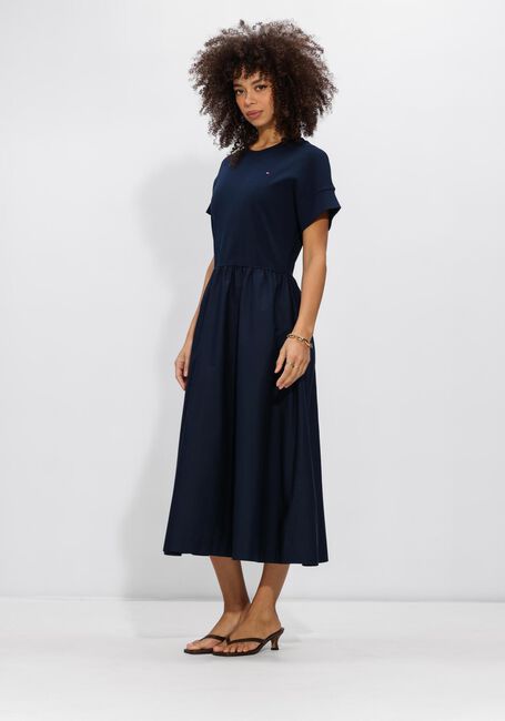 TOMMY HILFIGER Robe midi CODY MID MEDIA C-NK MIDI DRESS Bleu fonc&eacute; - large