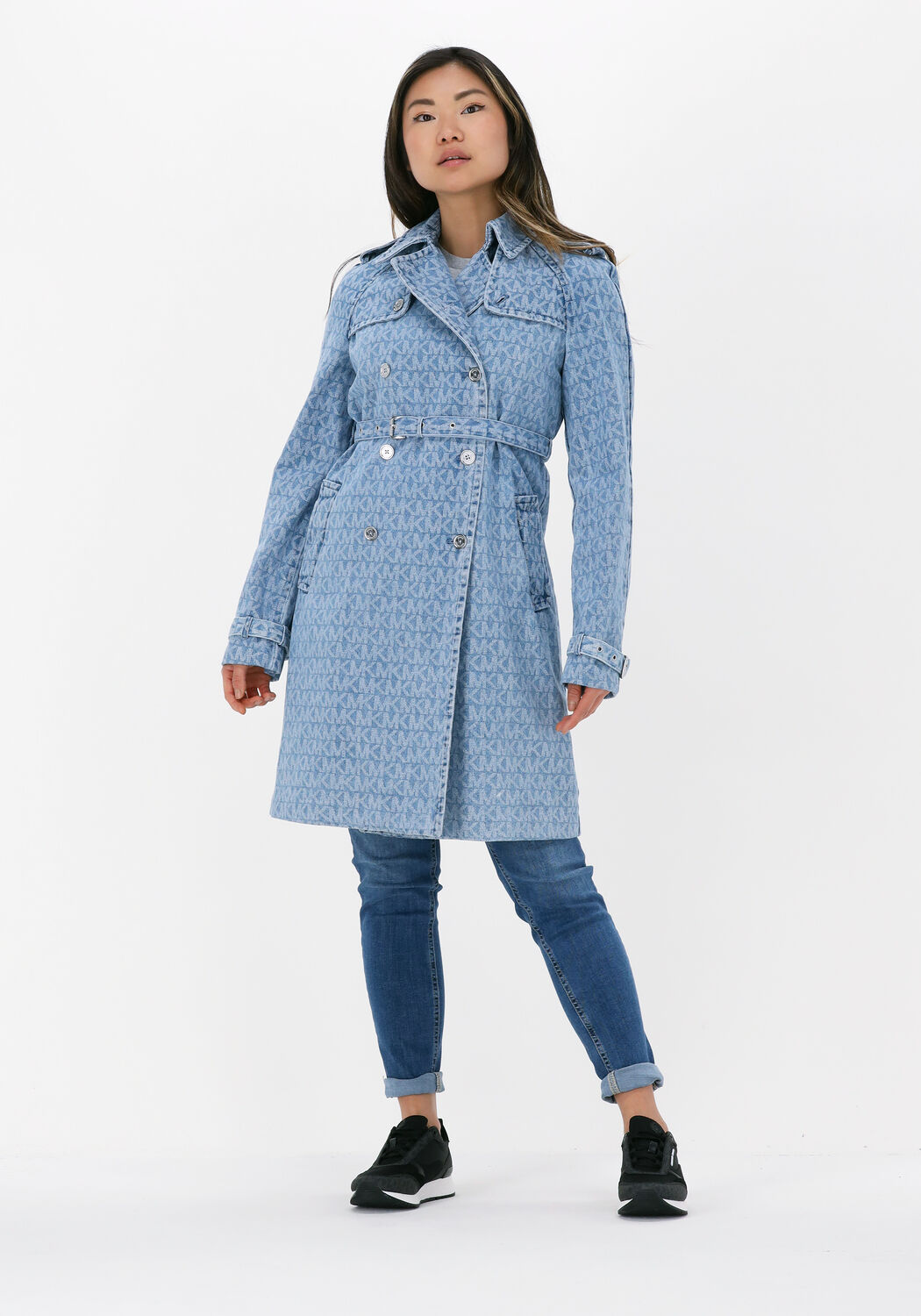 Michael kors blue trench coat clearance