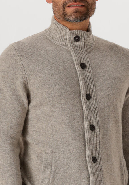 Grijze BARBOUR Trui ESSENTIAL PATCH ZIP THROUGH KNITTED JUMPER - large