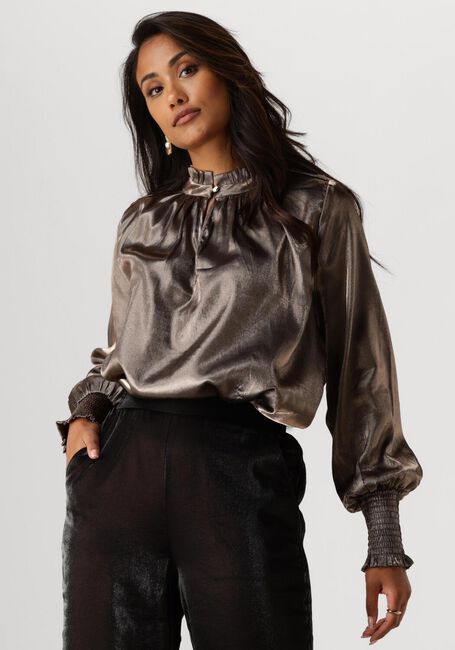 NUKUS MARBELLA BLOUSE SHINY Blouses en marron - large