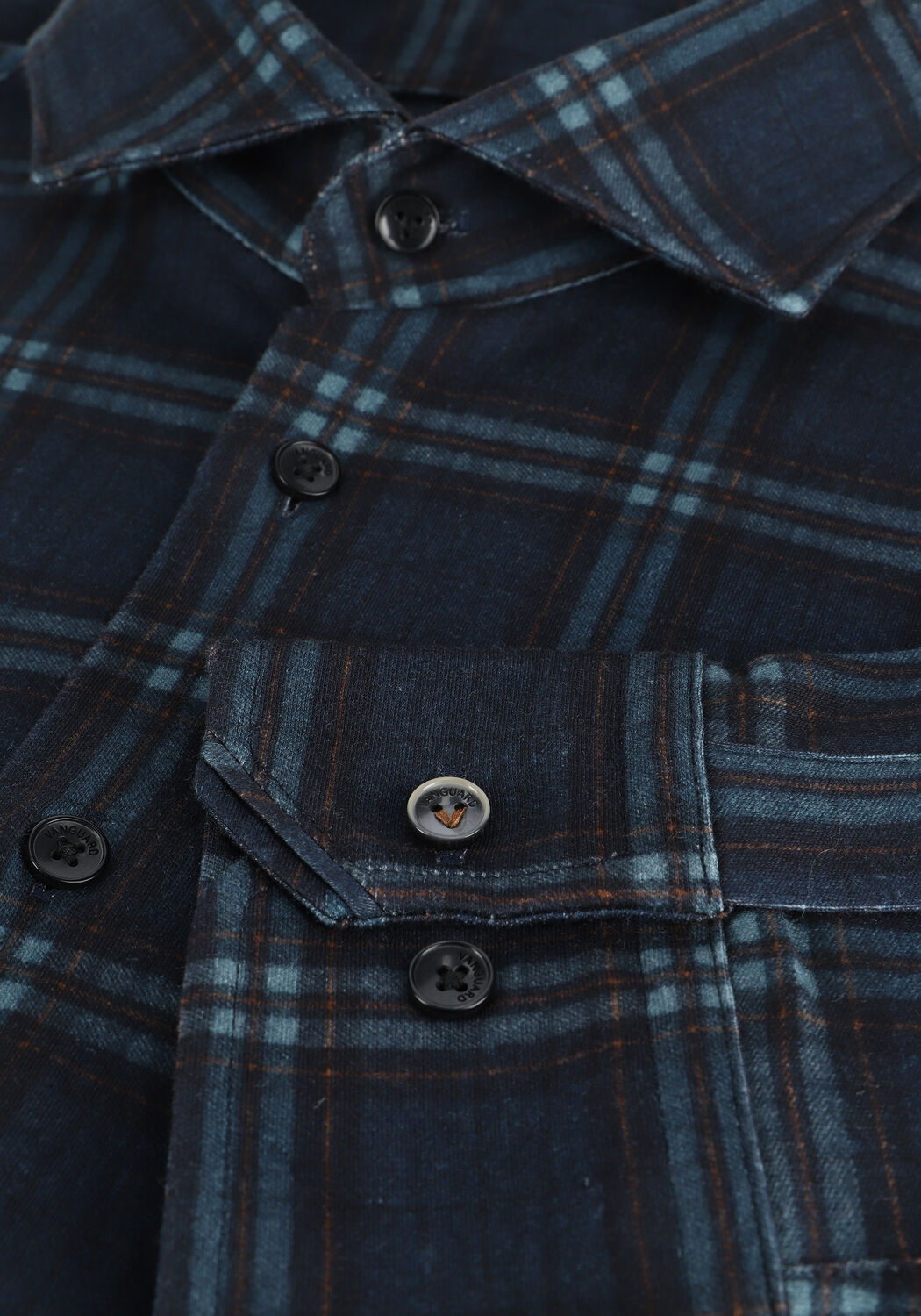 Zwarte VANGUARD Casual overhemd LONG SLEEVE SHIRT CHECK PRINTE - large