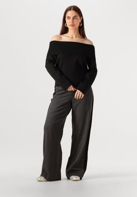 Donkergrijze OBJECT Wijde broek OBJLISA WIDE PANT - large