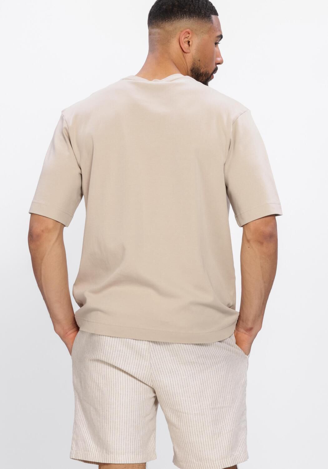 PROFUOMO T-shirt T-SHIRT CREW NECK HEAVY COTTON en beige - large