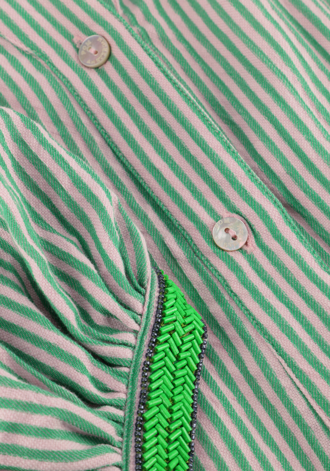 POM AMSTERDAM Mini robe DRESS SEERSUCKER GREEN PINK en multicolore - large