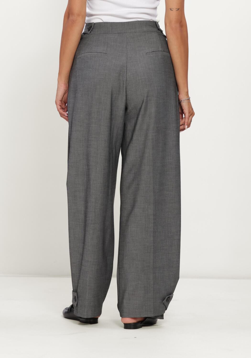 Donkergrijze CO'COUTURE Wijde broek JACKYCC PLEAT PANT - large