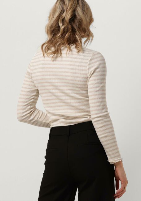 SELECTED FEMME SLFANNA LS CREW NECK TEE STRIPE Hauts & T-shirts en beige - large