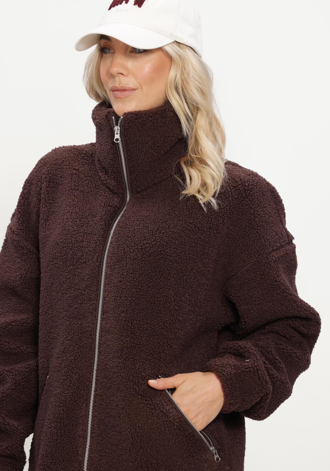 Bruine AIM'N Teddy jas PILE JACKET - large