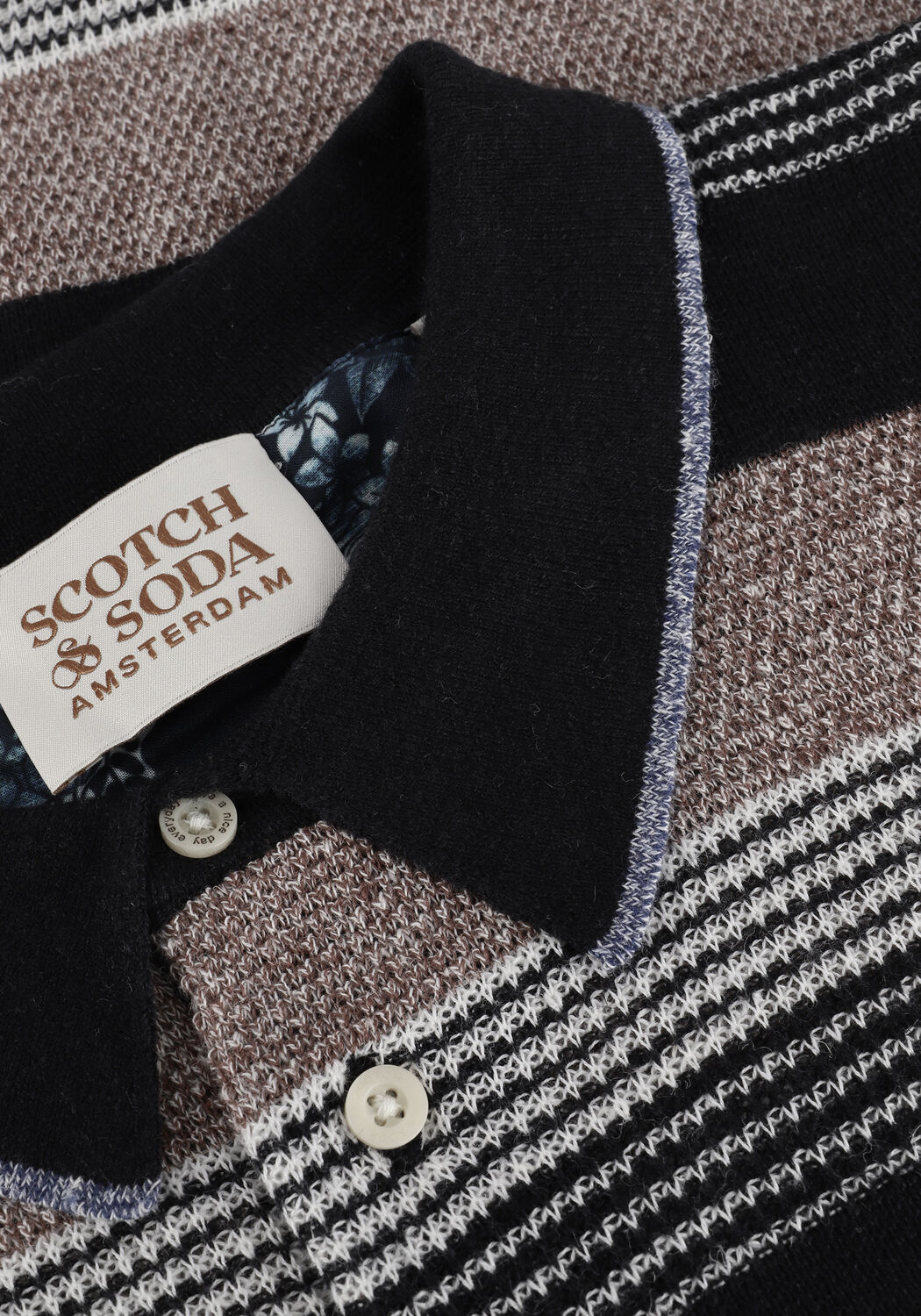 SCOTCH & SODA Polo KNITTED STRUCTURED LINEN-BLEND POLO en noir - large