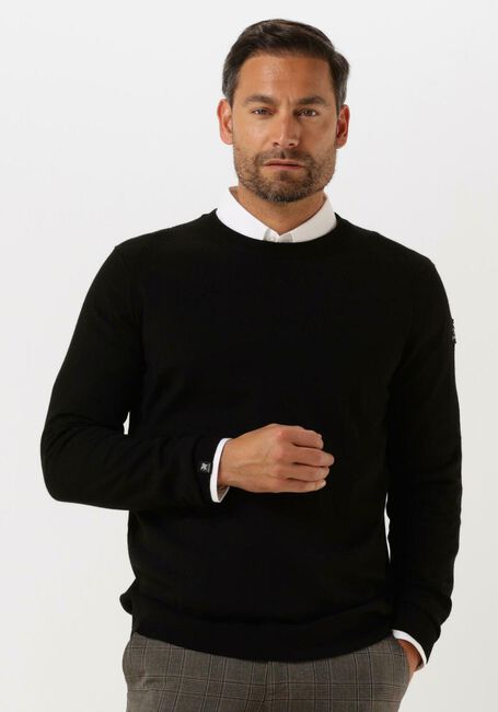 VANGUARD Pull R-NECK 100% MERINO WOOL EXTRAFINE en noir - large