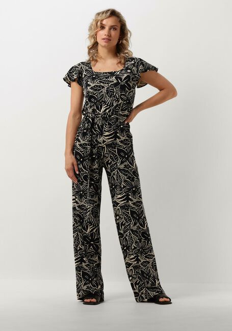 JANSEN AMSTERDAM Combinaison VFB445 JERSEY PRINTED JUMPSUIT SQUARE NECKLINE en noir - large