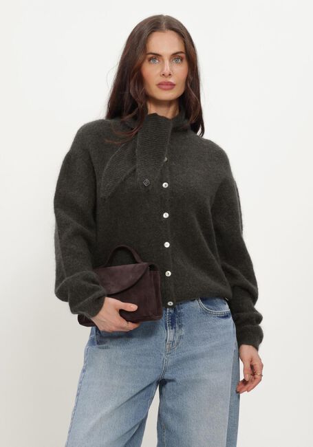 Donkergroene STUDIO ANNELOES Vest Bibi cardigan - large