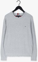 TOMMY HILFIGER Pull GRID STRUCTURE CREW NECK Gris clair