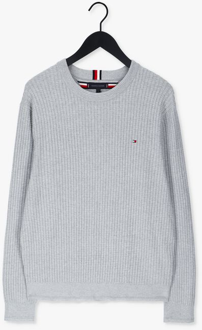 TOMMY HILFIGER Pull GRID STRUCTURE CREW NECK Gris clair - large