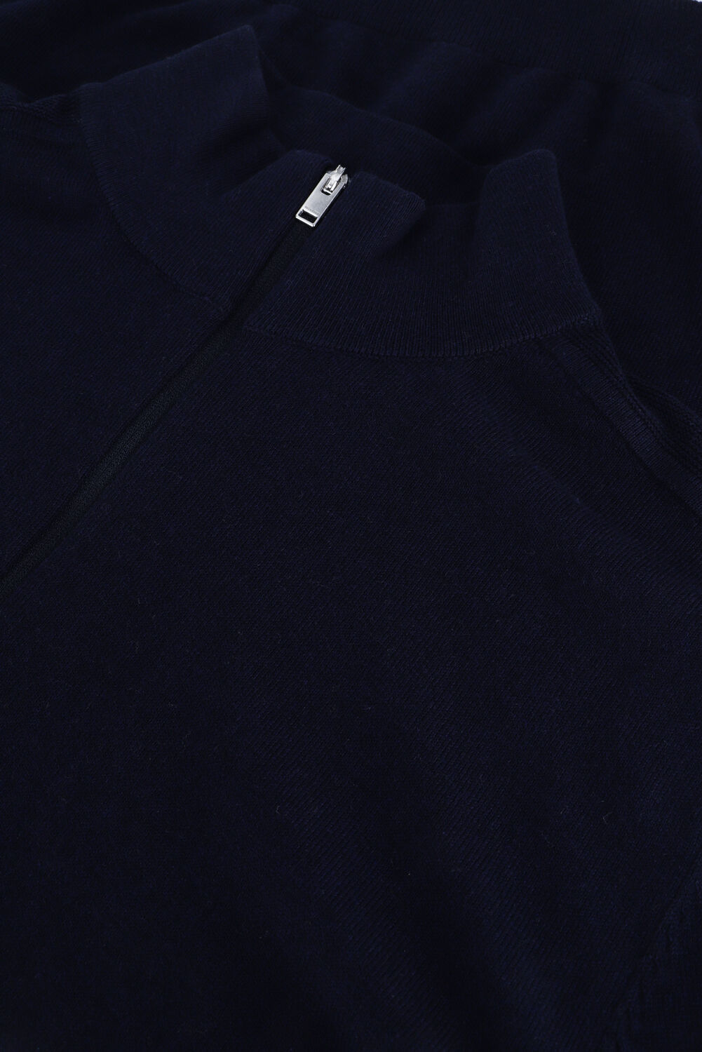 SELECTED MEN Pull SLHBERG HALF ZIP CARDIGAN NOOS Bleu fonc&eacute; - large