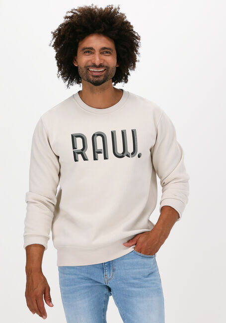 G-STAR RAW Chandail A971 - ASHOR SWEAT R- 3D RAW. Blanc - large