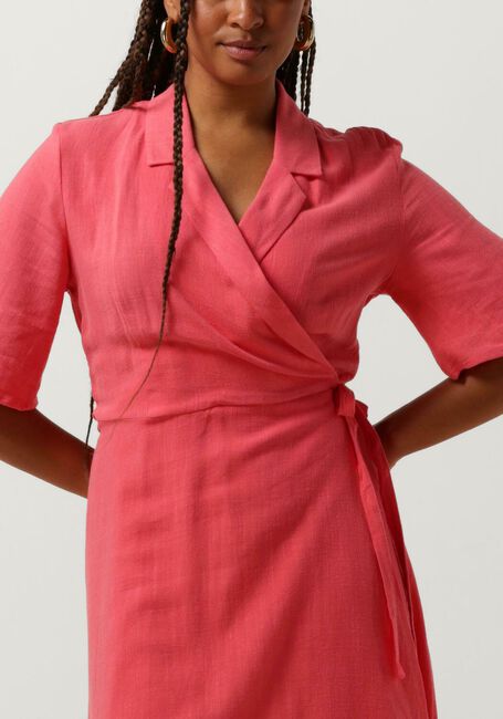 Roze OBJECT Mini jurk OBJSANNE RE S/S SHORT WRAP DRESS - large