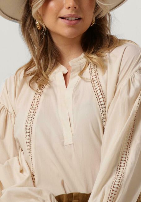 SUMMUM TOP LACE ACCENT TENCEL/COTTON Blouses en blanc - large