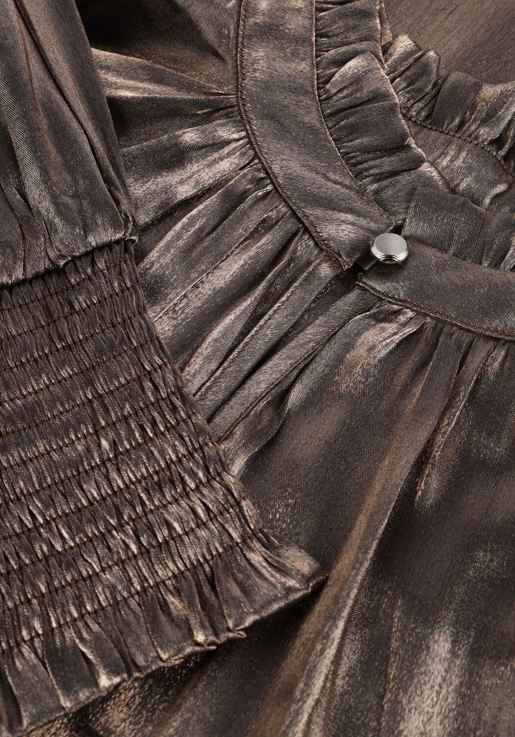 NUKUS MARBELLA BLOUSE SHINY Blouses en marron - large