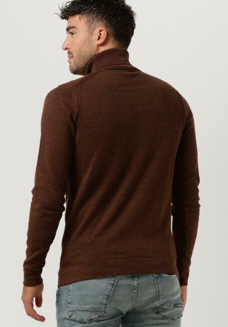 CAST IRON Col roulé TURTLENECK COTTON HEATHER PLATED en marron - large