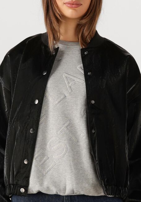 ALIX THE LABEL Jack LADIES WOVEN VELVET LEATHER BOMBER en noir - large