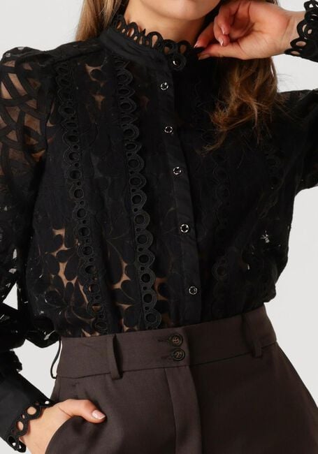 Zwarte SUMMUM  BLOUSE LACE ORGANZA - large