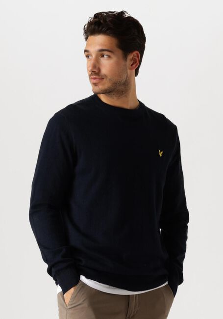 LYLE & SCOTT Pull COTTON MERINO CREW NECK JUMPER Bleu foncé - large
