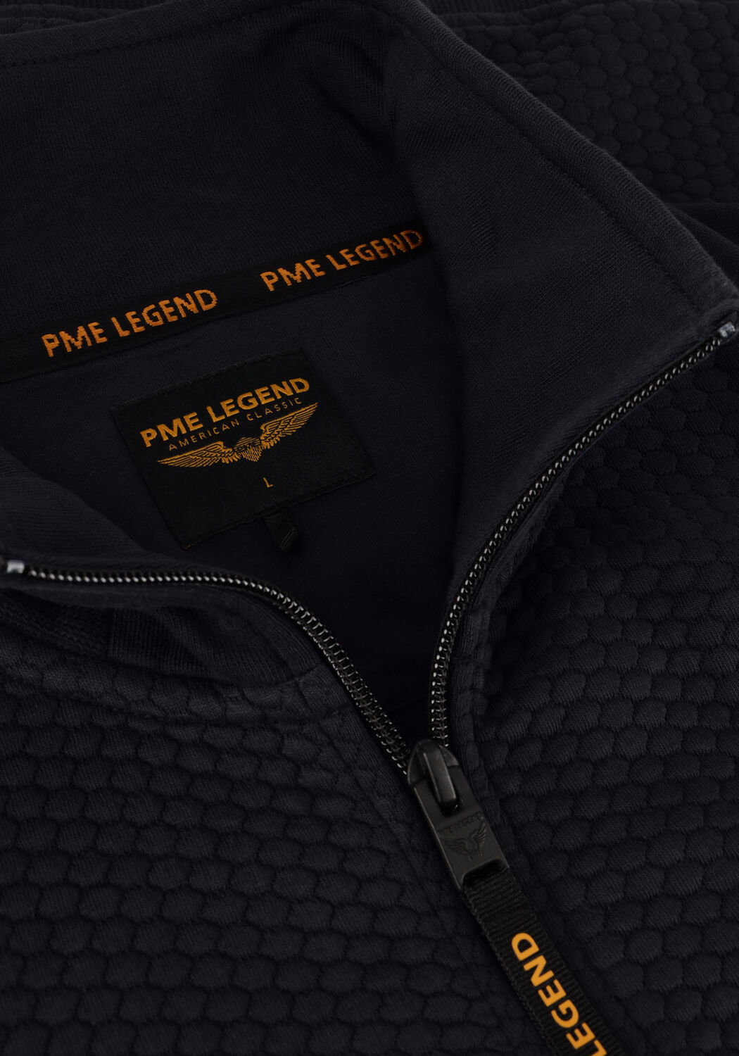 Donkerblauwe PME LEGEND Vest ZIP JACKET JACQUARD INTERLOCK SWEAT - large