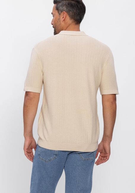 Beige SELECTED MEN Polo / T-shirt SLHCRAN SS KNIT STRUCTURE ZIP  POLO NOOS - large
