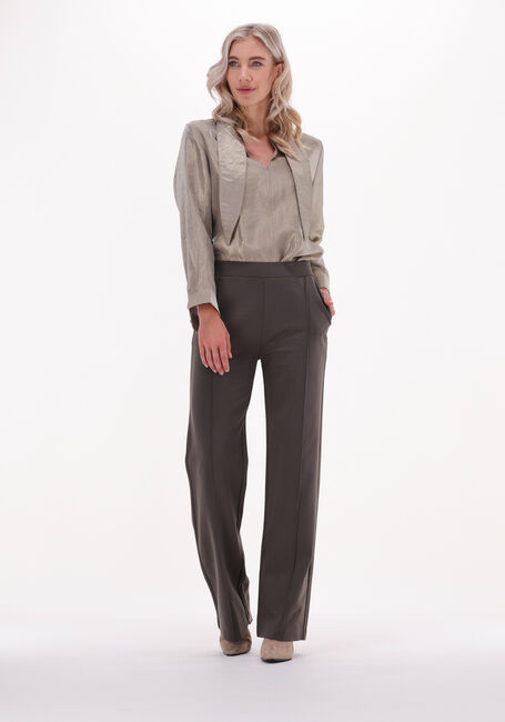 Taupe KNIT-TED Wijde broek FLOOR PANT - large