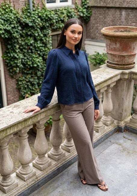 Donkerblauwe CO'COUTURE Top TASSY LACE SHIRT - large