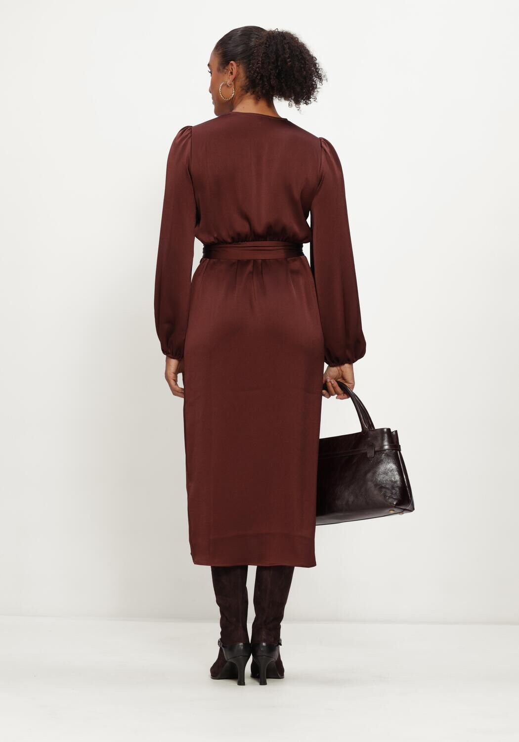 Bordeaux LINA LOCCHI Midi jurk LL-BEA - large
